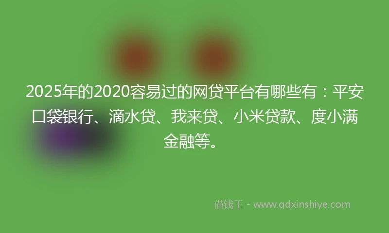 2025年的2020容易过的网贷平台有哪些有：平安口袋银行、滴水贷、我来贷、小米贷款、度小满金融等。