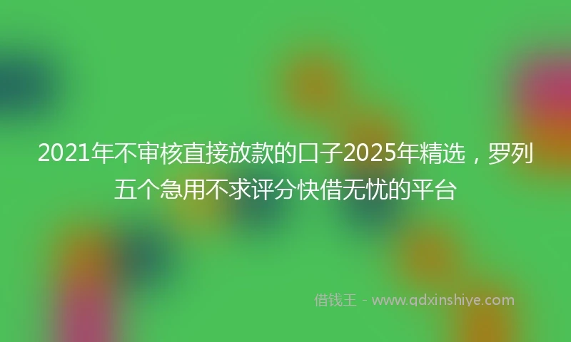 2021年不审核直接放款的口子2025年精选，罗列五个急用不求评分快借无忧的平台