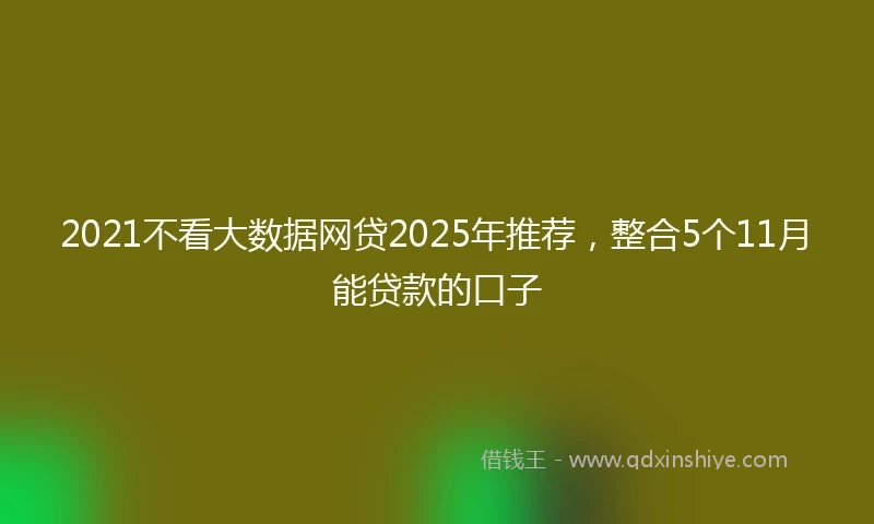 2021不看大数据网贷2025年推荐，整合5个11月能贷款的口子