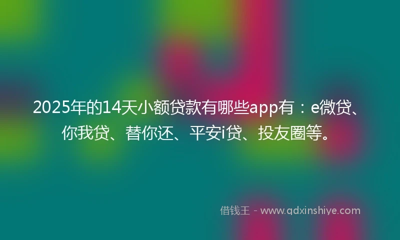 2025年的14天小额贷款有哪些app有：e微贷、你我贷、替你还、平安i贷、投友圈等。