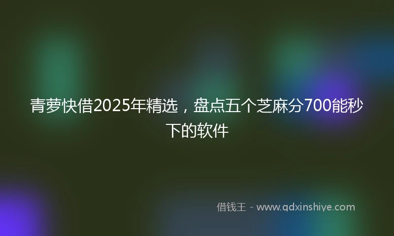 青萝快借2025年精选，盘点五个芝麻分700能秒下的软件