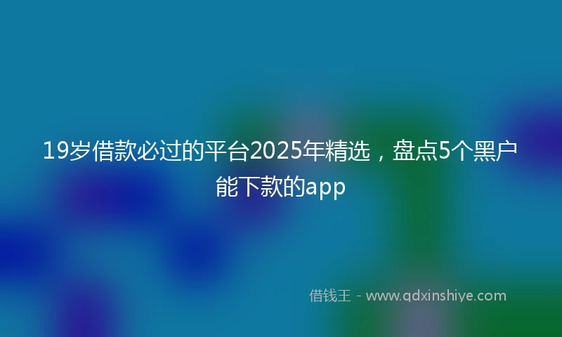 19岁借款必过的平台2025年精选，盘点5个黑户能下款的app
