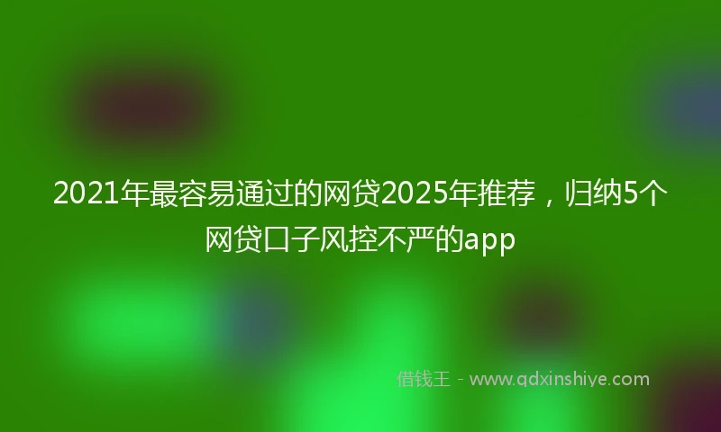 2021年最容易通过的网贷2025年推荐，归纳5个网贷口子风控不严的app