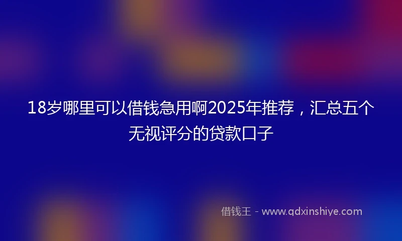 18岁哪里可以借钱急用啊2025年推荐，汇总五个无视评分的贷款口子