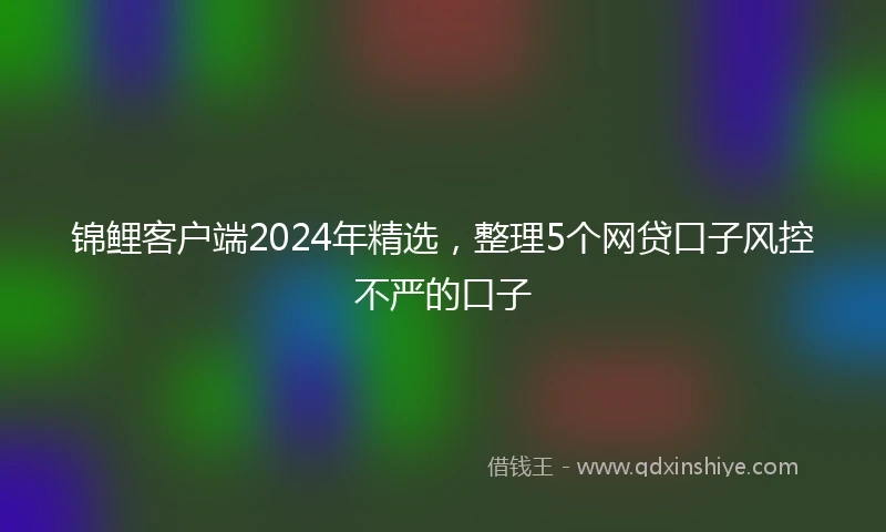 锦鲤客户端2024年精选，整理5个网贷口子风控不严的口子