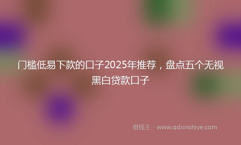门槛低易下款的口子2025年推荐，盘点五个无视黑白贷款口子
