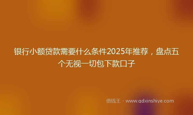 银行小额贷款需要什么条件2025年推荐，盘点五个无视一切包下款口子