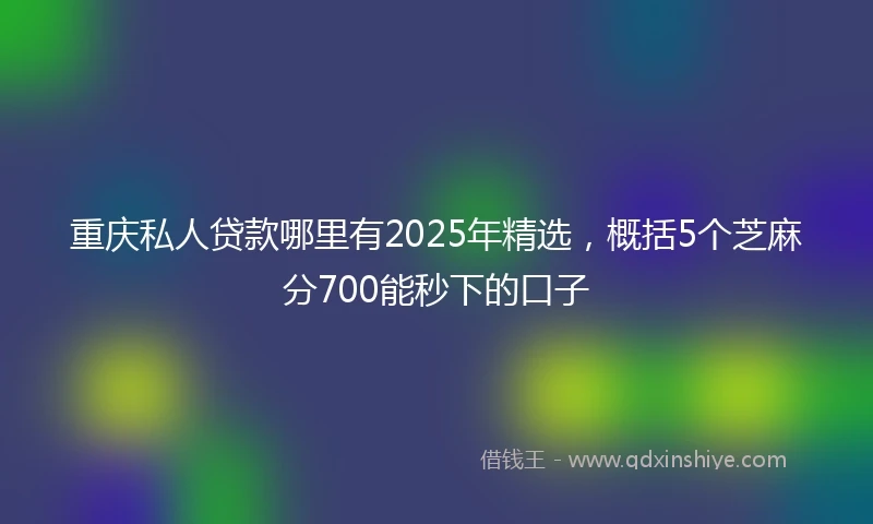 重庆私人贷款哪里有2025年精选，概括5个芝麻分700能秒下的口子