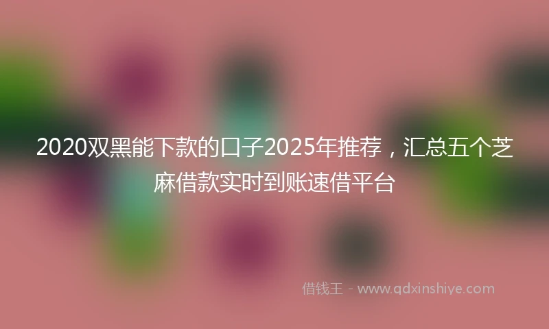 2020双黑能下款的口子2025年推荐，汇总五个芝麻借款实时到账速借平台