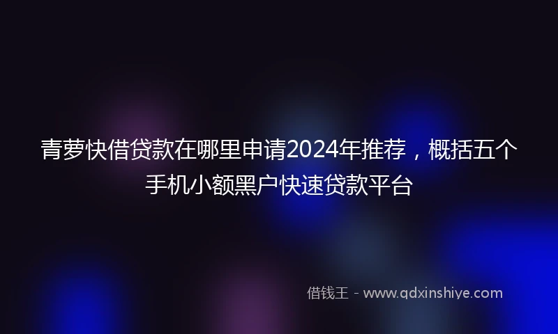 青萝快借贷款在哪里申请2024年推荐，概括五个手机小额黑户快速贷款平台