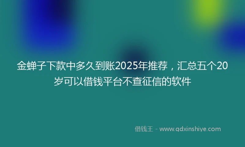 金蝉子下款中多久到账2025年推荐，汇总五个20岁可以借钱平台不查征信的软件