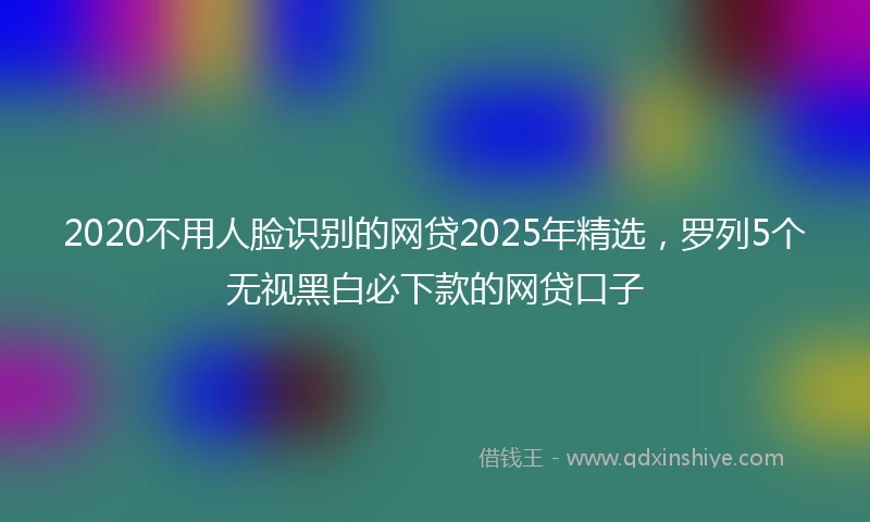 2020不用人脸识别的网贷2025年精选，罗列5个无视黑白必下款的网贷口子