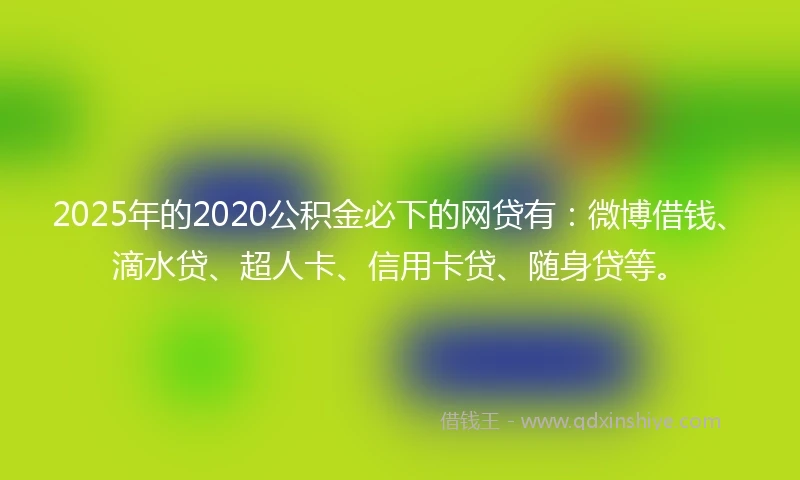2025年的2020公积金必下的网贷有：微博借钱、滴水贷、超人卡、信用卡贷、随身贷等。
