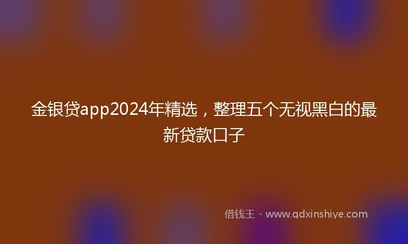 金银贷app2024年精选，整理五个无视黑白的最新贷款口子