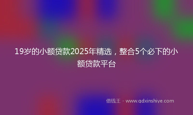 19岁的小额贷款2025年精选，整合5个必下的小额贷款平台