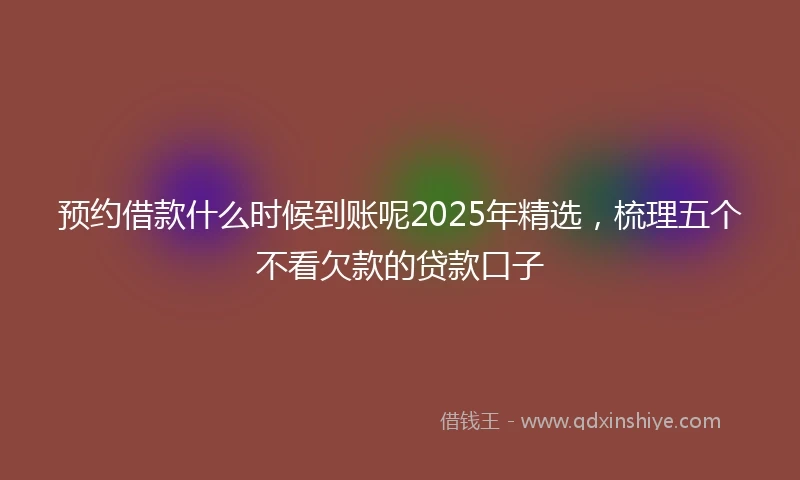 预约借款什么时候到账呢2025年精选，梳理五个不看欠款的贷款口子