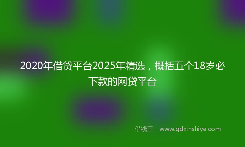 2020年借贷平台2025年精选，概括五个18岁必下款的网贷平台