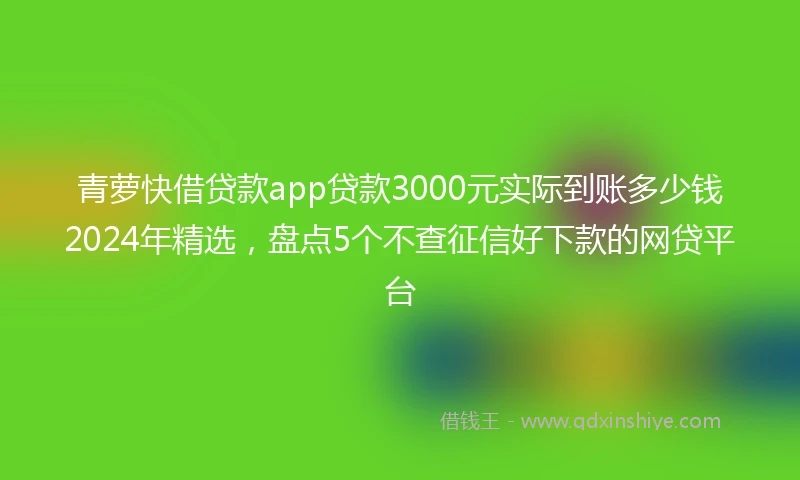 青萝快借贷款app贷款3000元实际到账多少钱2024年精选，盘点5个不查征信好下款的网贷平台