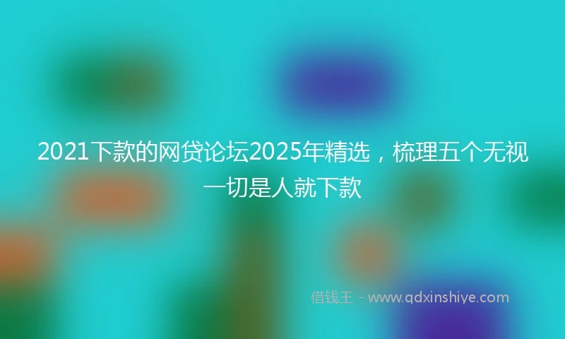 2021下款的网贷论坛2025年精选，梳理五个无视一切是人就下款
