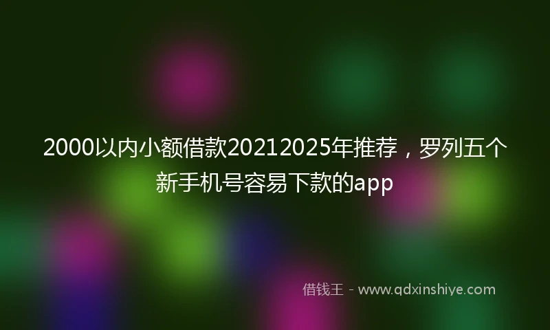 2000以内小额借款20212025年推荐，罗列五个新手机号容易下款的app