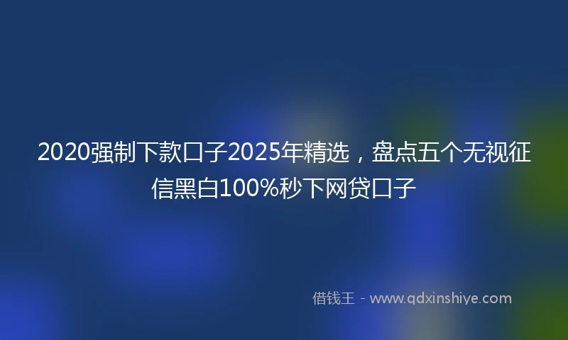 2020强制下款口子2025年精选，盘点五个无视征信黑白100%秒下网贷口子