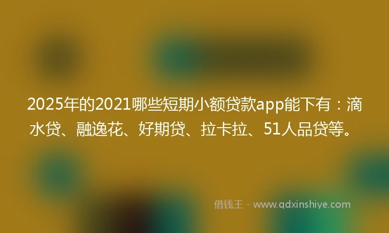 2025年的2021哪些短期小额贷款app能下有：滴水贷、融逸花、好期贷、拉卡拉、51人品贷等。