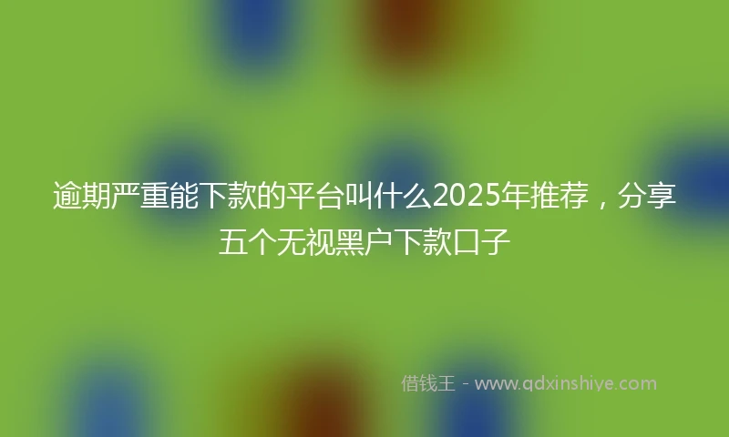 逾期严重能下款的平台叫什么2025年推荐，分享五个无视黑户下款口子