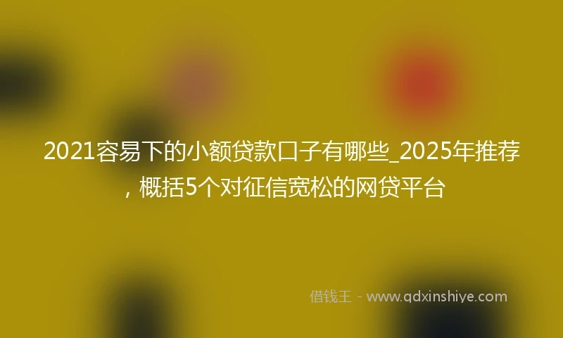 2021容易下的小额贷款口子有哪些_2025年推荐，概括5个对征信宽松的网贷平台