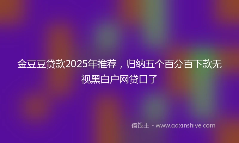 金豆豆贷款2025年推荐，归纳五个百分百下款无视黑白户网贷口子