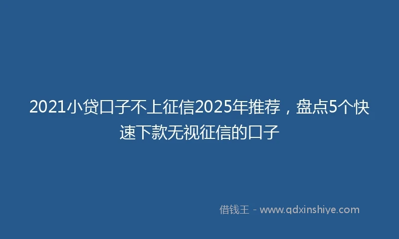 2021小贷口子不上征信2025年推荐，盘点5个快速下款无视征信的口子