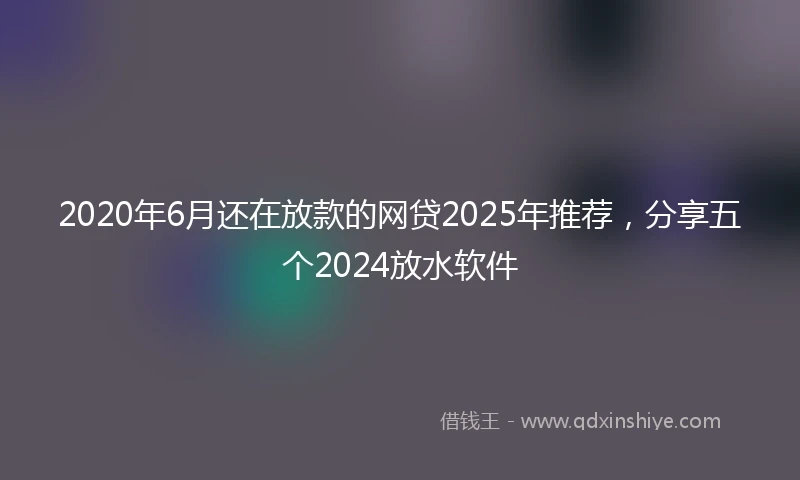 2020年6月还在放款的网贷2025年推荐，分享五个2024放水软件