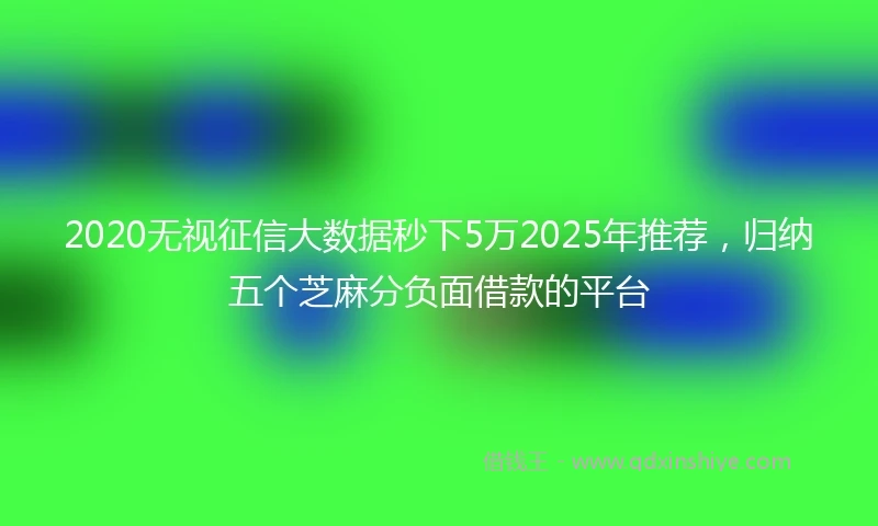 2020无视征信大数据秒下5万2025年推荐，归纳五个芝麻分负面借款的平台
