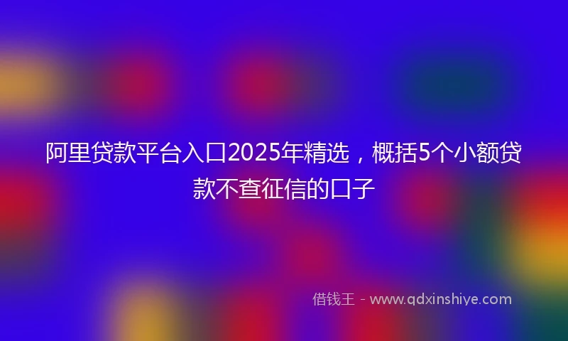阿里贷款平台入口2025年精选，概括5个小额贷款不查征信的口子