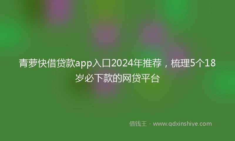 青萝快借贷款app入口2024年推荐，梳理5个18岁必下款的网贷平台