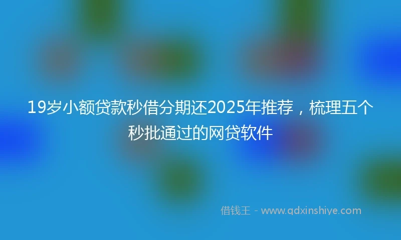 19岁小额贷款秒借分期还2025年推荐，梳理五个秒批通过的网贷软件