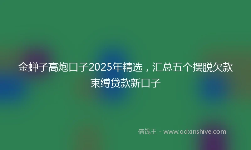 金蝉子高炮口子2025年精选，汇总五个摆脱欠款束缚贷款新口子
