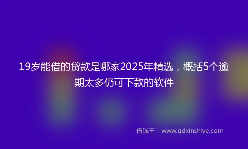 19岁能借的贷款是哪家2025年精选，概括5个逾期太多仍可下款的软件