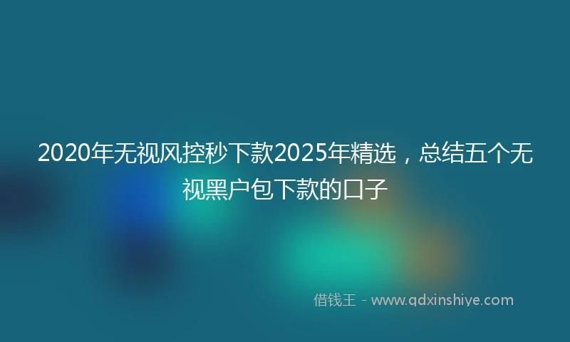 2020年无视风控秒下款2025年精选，总结五个无视黑户包下款的口子