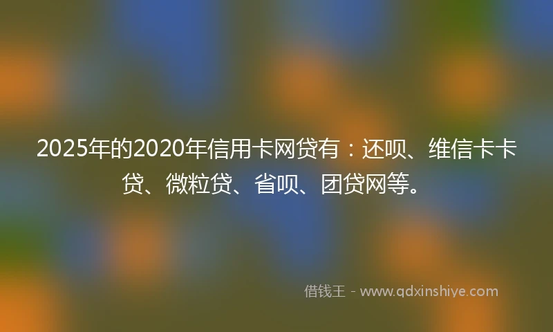 2025年的2020年信用卡网贷有：还呗、维信卡卡贷、微粒贷、省呗、团贷网等。