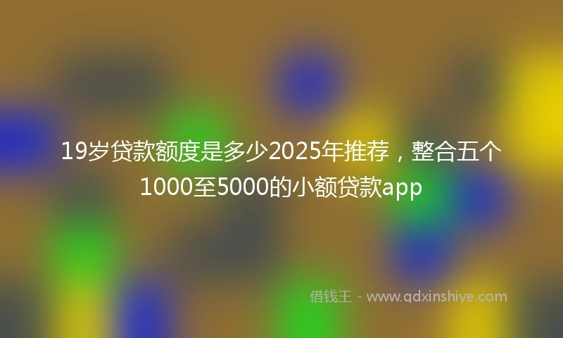19岁贷款额度是多少2025年推荐，整合五个1000至5000的小额贷款app