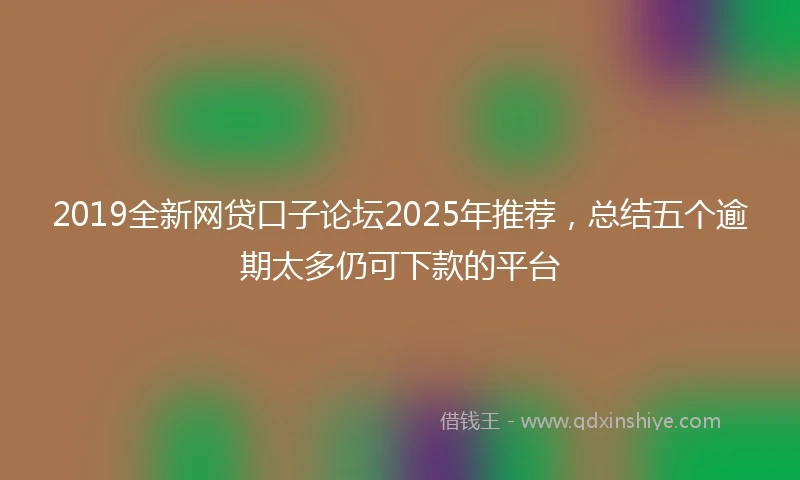 2019全新网贷口子论坛2025年推荐，总结五个逾期太多仍可下款的平台
