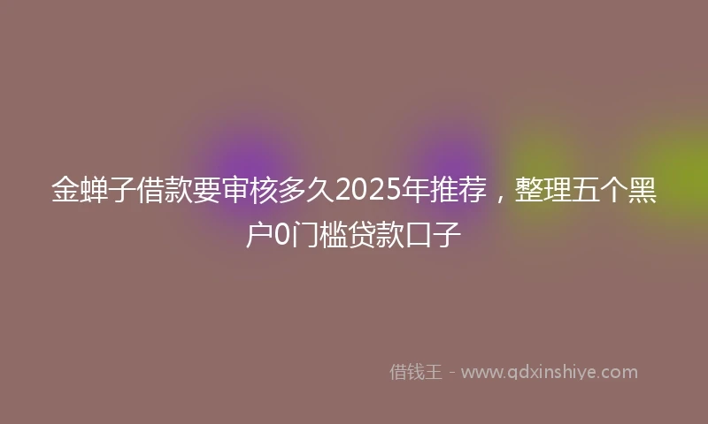 金蝉子借款要审核多久2025年推荐，整理五个黑户0门槛贷款口子