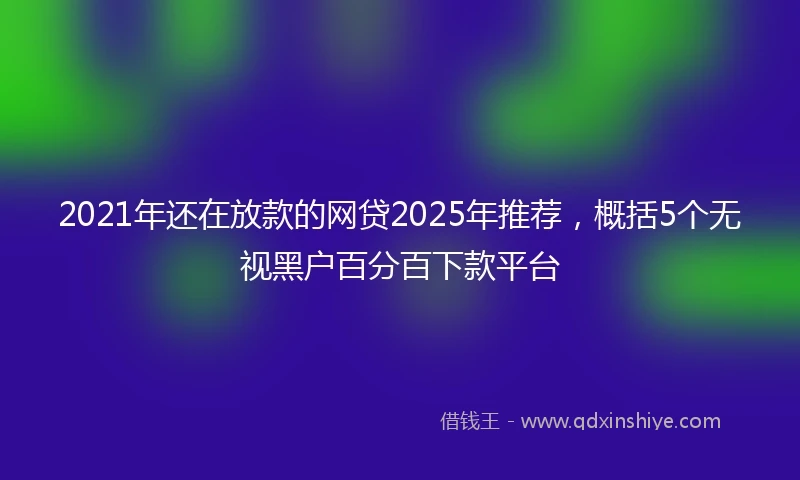 2021年还在放款的网贷2025年推荐，概括5个无视黑户百分百下款平台