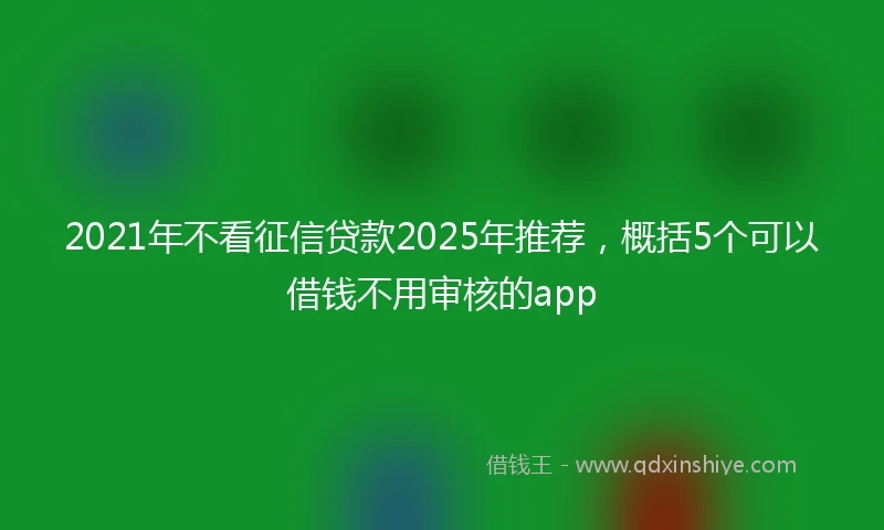 2021年不看征信贷款2025年推荐，概括5个可以借钱不用审核的app