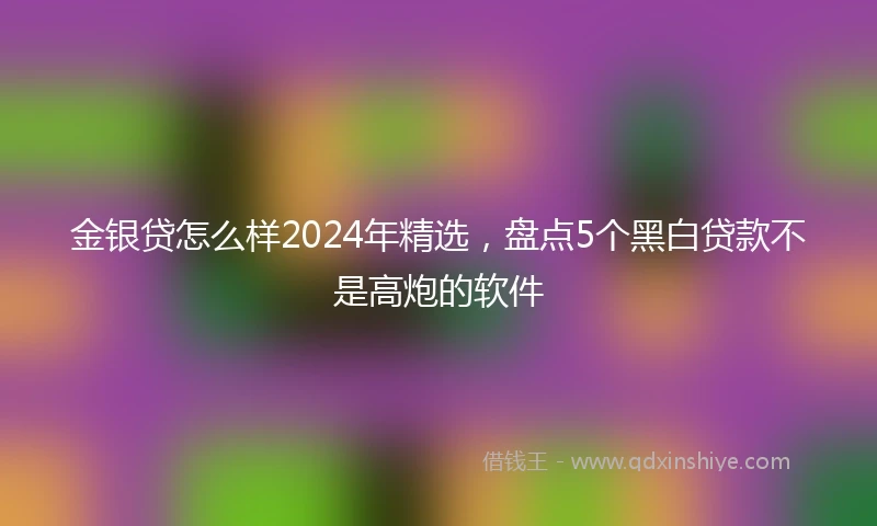 金银贷怎么样2024年精选，盘点5个黑白贷款不是高炮的软件