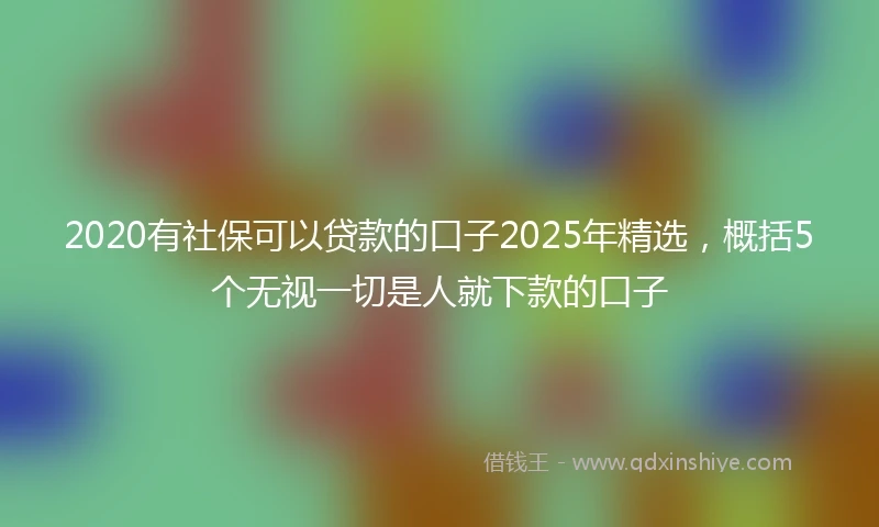 2020有社保可以贷款的口子2025年精选，概括5个无视一切是人就下款的口子