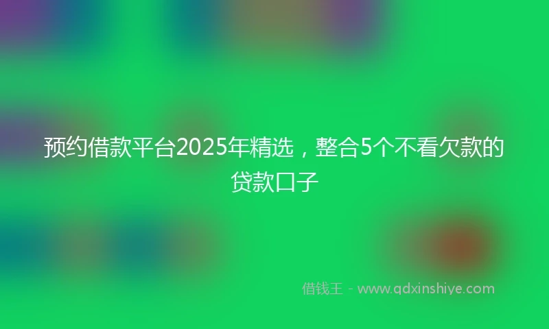 预约借款平台2025年精选，整合5个不看欠款的贷款口子