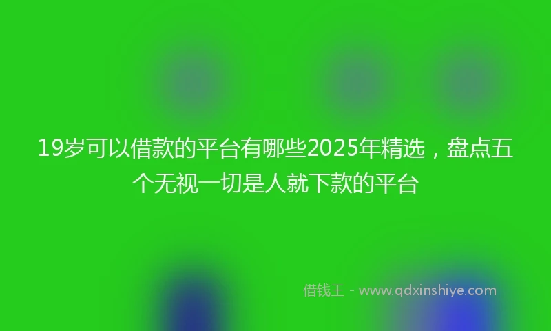 19岁可以借款的平台有哪些2025年精选，盘点五个无视一切是人就下款的平台