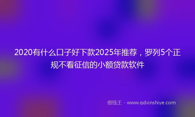 2020有什么口子好下款2025年推荐，罗列5个正规不看征信的小额贷款软件