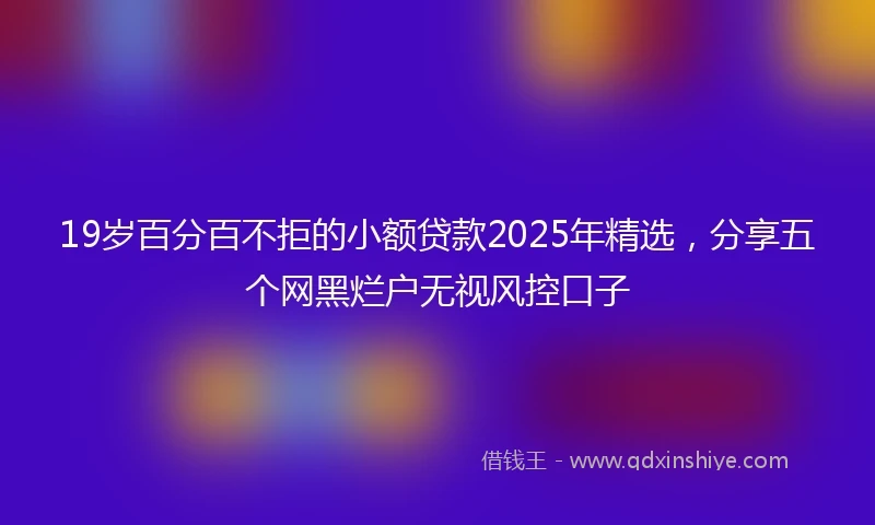 19岁百分百不拒的小额贷款2025年精选，分享五个网黑烂户无视风控口子